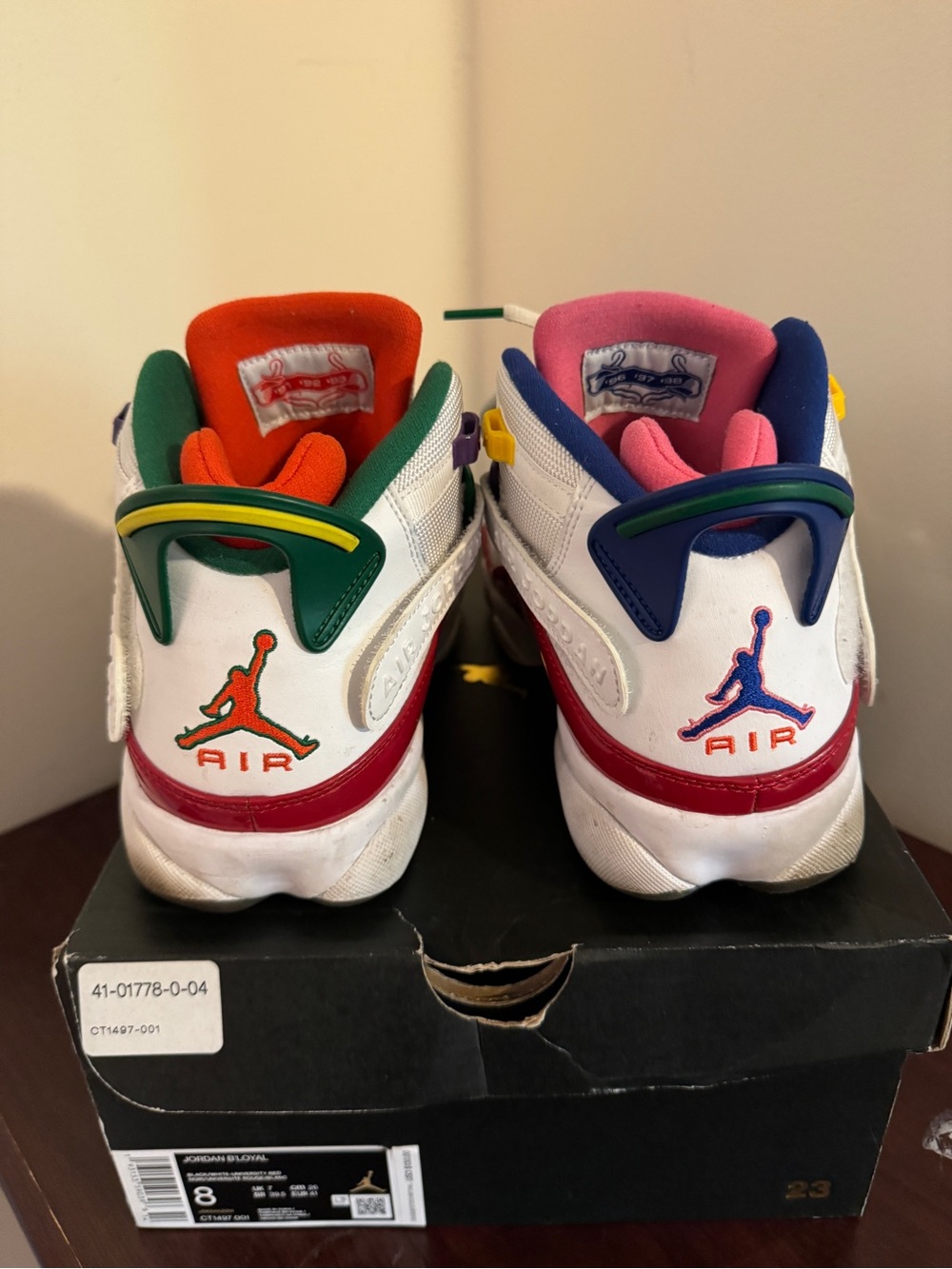 Jordan  White Basketball Sneakers with Multicolor Accents